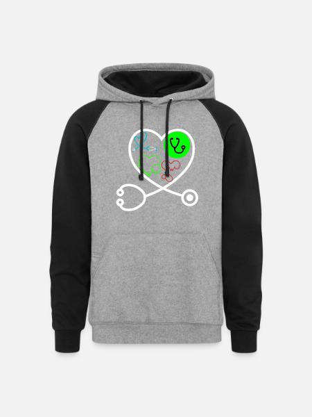 Stethoscope - Unisex Colorblock Hoodie - heather gray/black