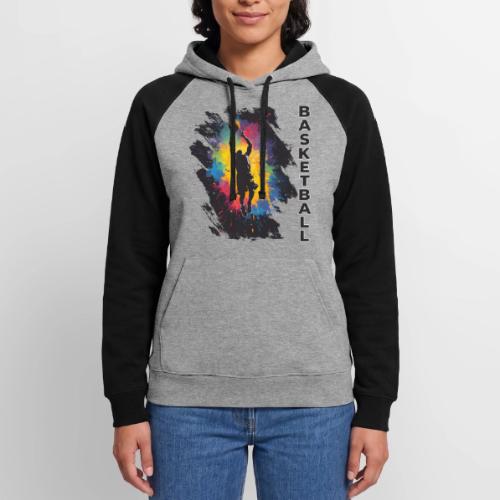 High Energy Basketball Paint Splatter Art - Unisex Colorblock Hoodie