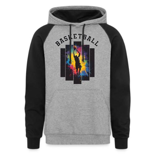 Basketball Slam Dunk Splash Design - Unisex Colorblock Hoodie
