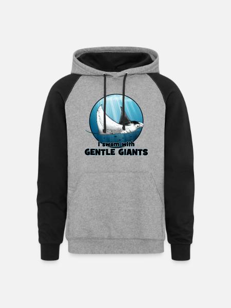 Manta Ray - Unisex Colorblock Hoodie - heather gray/black