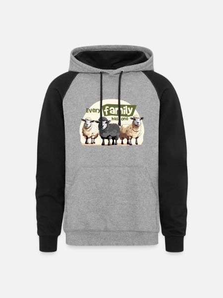 Every family has one. - Unisex Colorblock Hoodie - heather gray/black