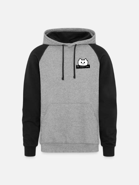 My "fantastic" cat - Unisex Colorblock Hoodie - heather gray/black