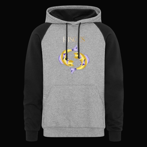Pisces (Purple and Gold) - Unisex Colorblock Hoodie