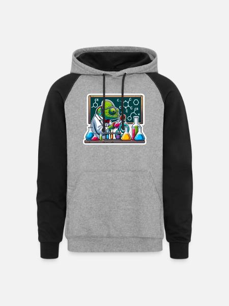 Chemical Chameleon - Unisex Colorblock Hoodie - heather gray/black