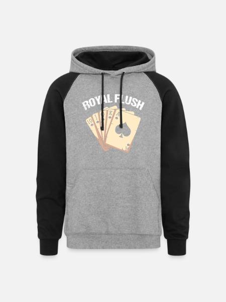 Spades Card Game Player - Unisex Colorblock Hoodie - heather gray/black