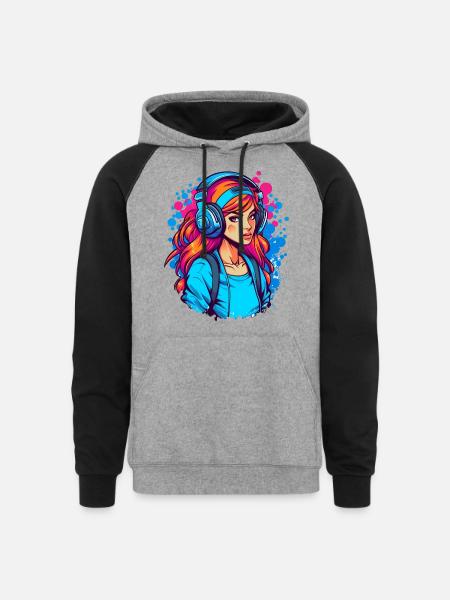 Gamer Girl - Unisex Colorblock Hoodie - heather gray/black