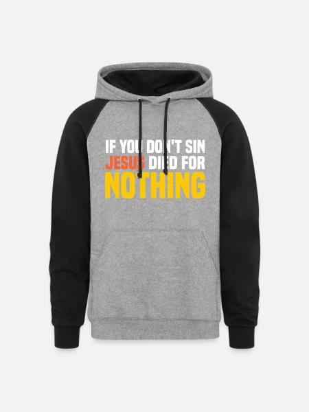 atheist - Unisex Colorblock Hoodie - heather gray/black