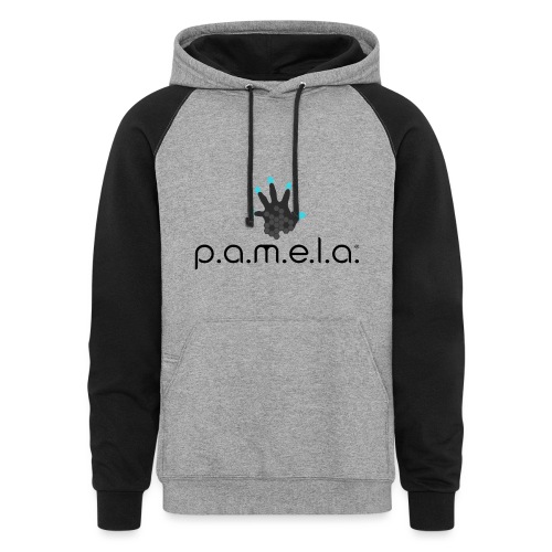 P.A.M.E.L.A. Logo Black - Unisex Colorblock Hoodie