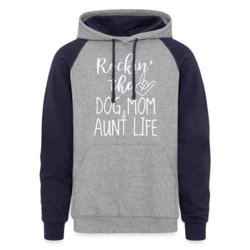 Rocking the Dog Mom and - Unisex Colorblock Hoodie