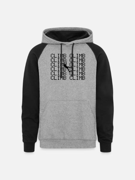 climb - Unisex Colorblock Hoodie - heather gray/black