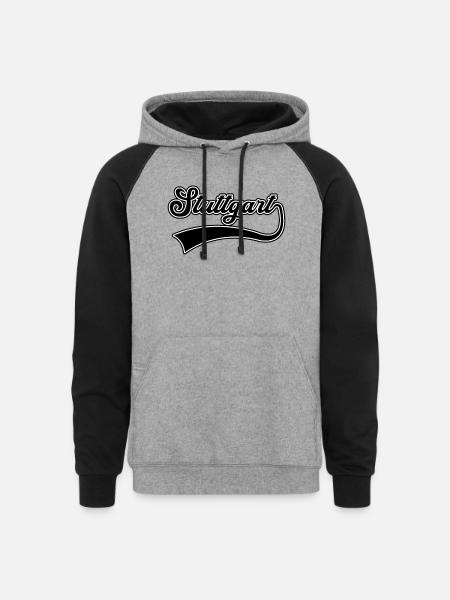 stuttgart germany - Unisex Colorblock Hoodie - heather gray/black