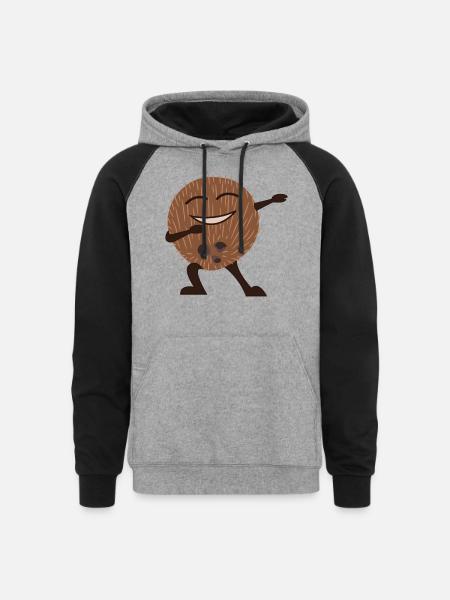 Coconut Dances Coconuts - Unisex Colorblock Hoodie - heather gray/black