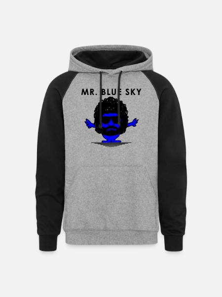 Mr Blue Sky cartoon - Unisex Colorblock Hoodie - heather gray/black