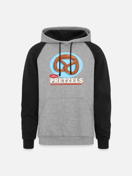 Pretzel I Love Pretzels - Unisex Colorblock Hoodie - heather gray/black