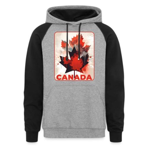 Canada Inked Leaf - Unisex Colorblock Hoodie