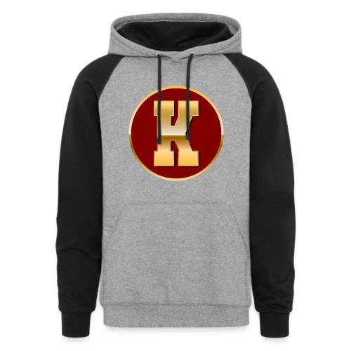 Letter K – Capital Varsity Alphabet Monogram - Unisex Colorblock Hoodie