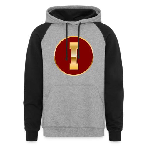Letter I – Capital Varsity Alphabet Monogram - Unisex Colorblock Hoodie