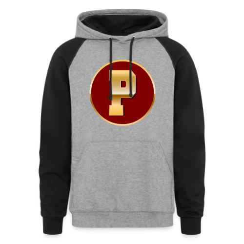 Letter P – Capital Varsity Alphabet Monogram - Unisex Colorblock Hoodie