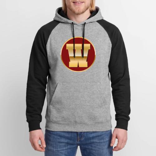 Letter W – Capital Varsity Alphabet Monogram - Unisex Colorblock Hoodie