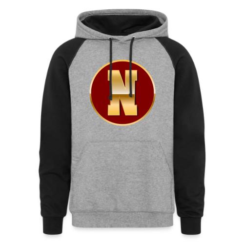 Letter N – Capital Varsity Alphabet Monogram - Unisex Colorblock Hoodie