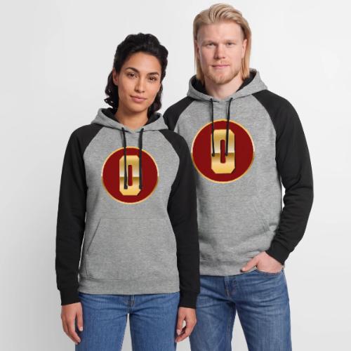 Letter O – Capital Varsity Alphabet Monogram - Unisex Colorblock Hoodie