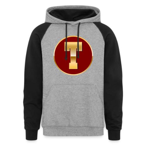Letter T – Capital Varsity Alphabet Monogram - Unisex Colorblock Hoodie