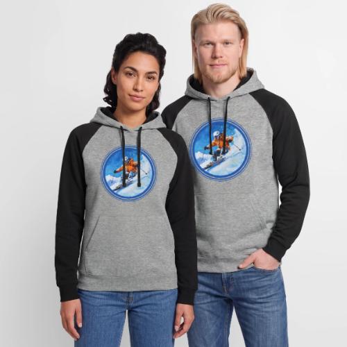 Skiing: On the Edge - Unisex Colorblock Hoodie