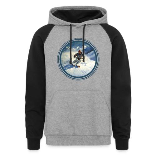 Skiing Power Moves - Unisex Colorblock Hoodie