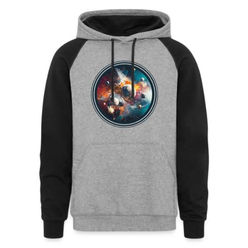 Planets in Acrylic Dreams - Unisex Colorblock Hoodie