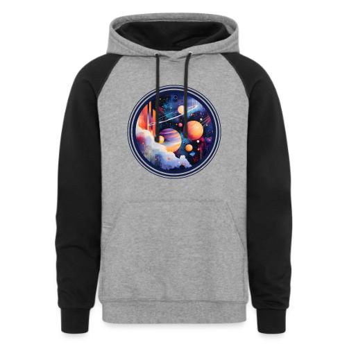 Floating Planetscape - Unisex Colorblock Hoodie