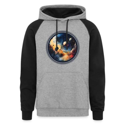 Chaotic Color Planets - Unisex Colorblock Hoodie