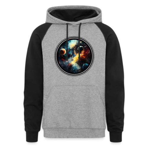 Painted Cosmos of Planets - Unisex Colorblock Hoodie
