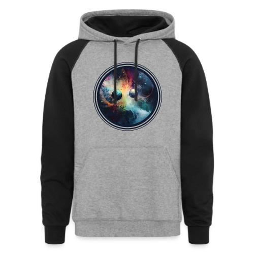 Chaotic Color Planets - Unisex Colorblock Hoodie