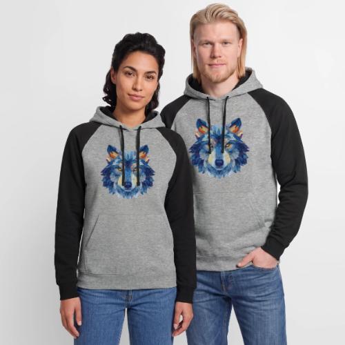 Wolf: Alpha Portrait - Unisex Colorblock Hoodie