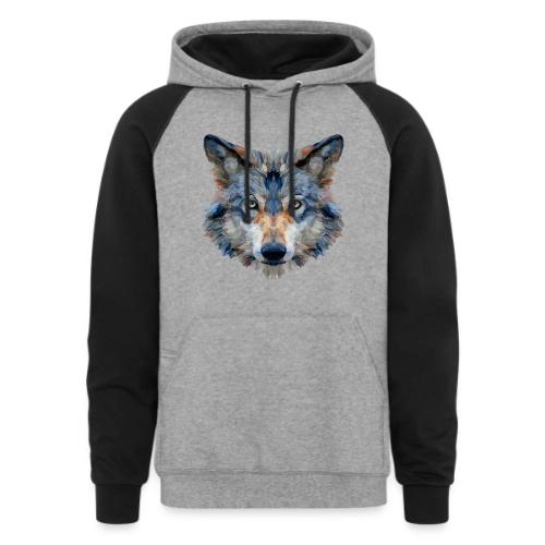 Wolf: Chromatic Wild Gaze - Unisex Colorblock Hoodie