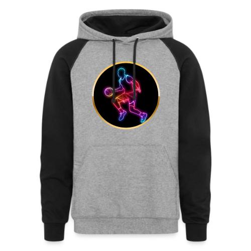 Basketball: Neon Dribble Pulse - Unisex Colorblock Hoodie