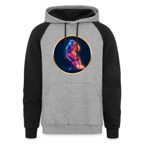 Hockey: Neon Hockey Sketch - Unisex Colorblock Hoodie