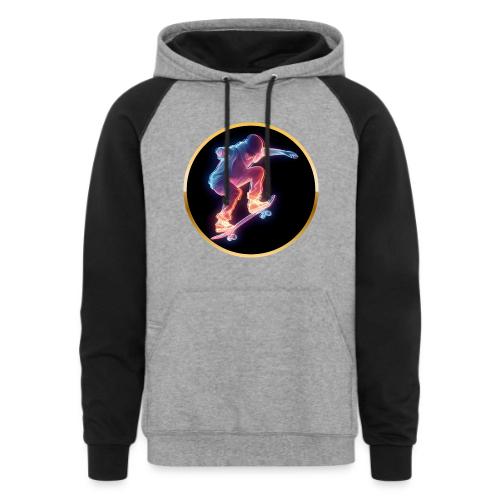 Skateboarding: Neon Skate Orbit - Unisex Colorblock Hoodie