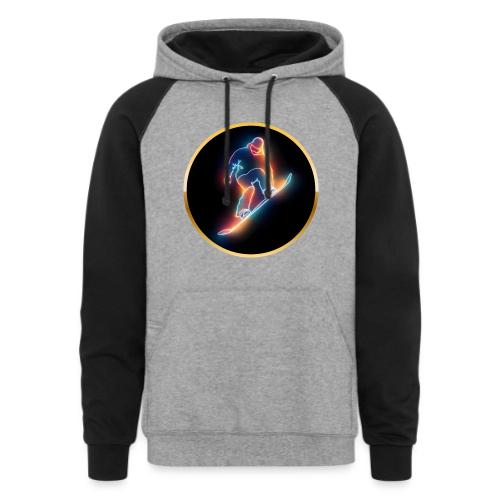 Golden Neon Snowboard - Unisex Colorblock Hoodie