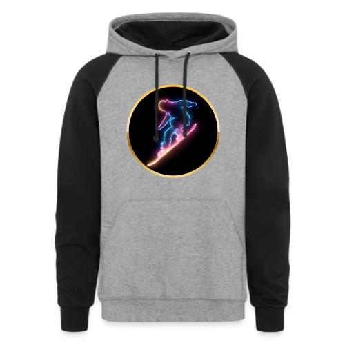 Snowboarding: Neon Snow Drift - Unisex Colorblock Hoodie