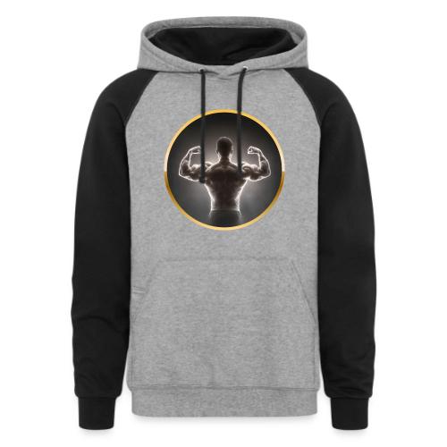 Bodybuilding: Neon Strength Frame - Unisex Colorblock Hoodie