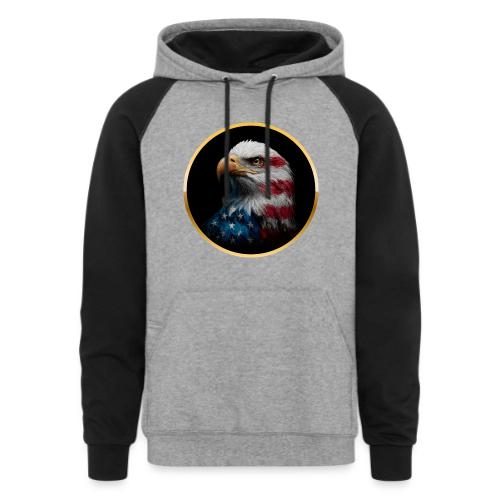 USA: Liberty Emblem - Unisex Colorblock Hoodie