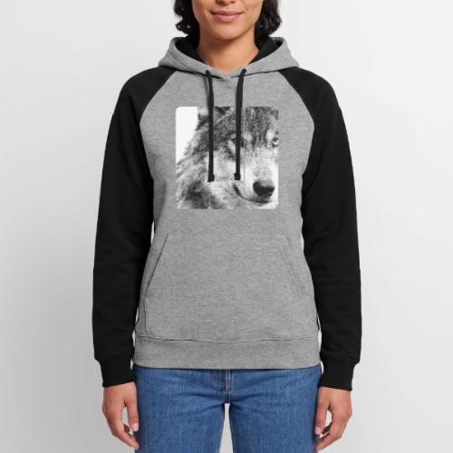 Wolf Face Triptych: Silent Alpha - Unisex Colorblock Hoodie