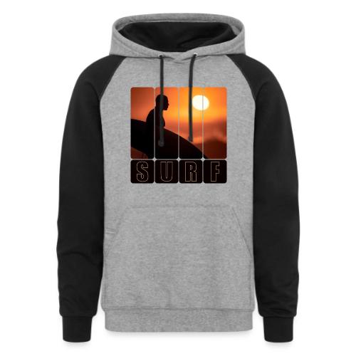 Surfing: Sunset Surf Panels - Unisex Colorblock Hoodie