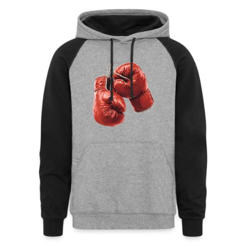 Boxing: Hanging Gloves Icon - Unisex Colorblock Hoodie