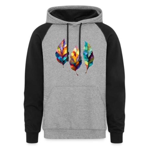 Art: Colorful Leaf Harmony - Unisex Colorblock Hoodie