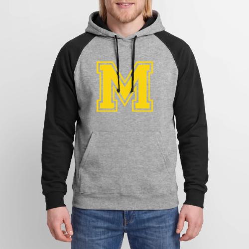 Letter M – Capital Athletic Alphabet Monogram - Unisex Colorblock Hoodie