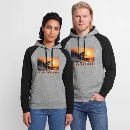 Surfing: Catch the Wave - Unisex Colorblock Hoodie