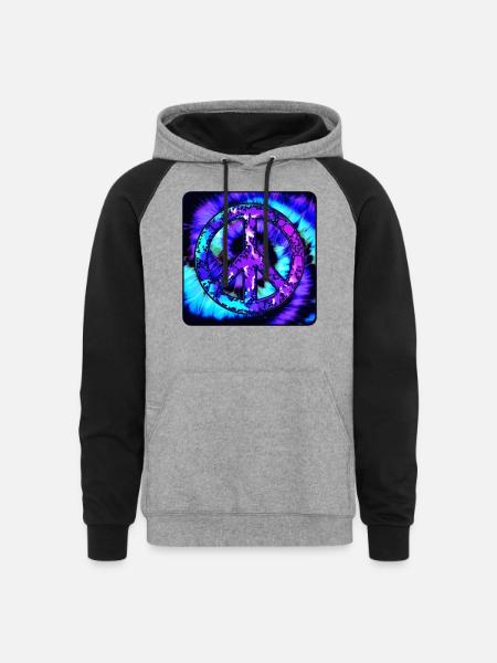 Peace - Unisex Colorblock Hoodie - heather gray/black
