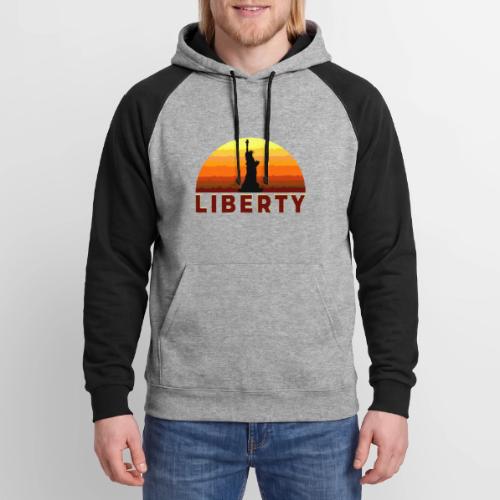 USA: Sunset Liberty Bold - Unisex Colorblock Hoodie